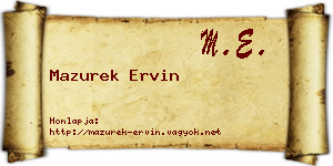 Mazurek Ervin névjegykártya