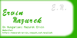 ervin mazurek business card